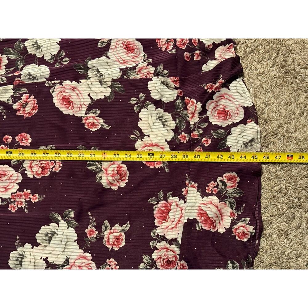 Torrid Womens Purple Floral Dobby Satin Surplice Wrap Midi Dress Plus Size 2XL - Picture 11 of 15